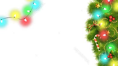 Christmas Decorations And Lights On Transparent Background