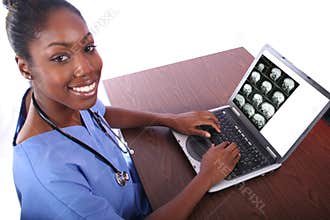 Nurse Using Computer