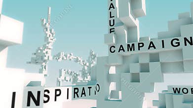 Marketing Solutions Words Animated With Cubes