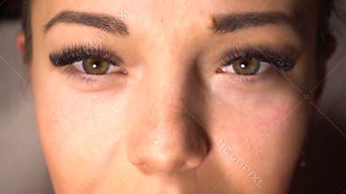 Portrait of woman with long eyelash