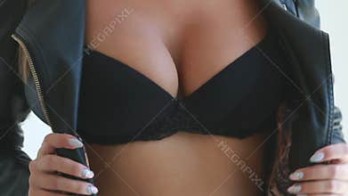 girl shows her breasts