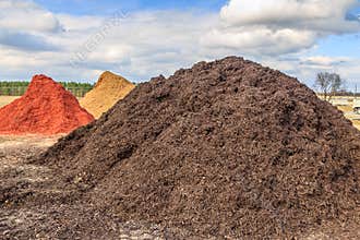 Black Mulch or Wood Chip Mound