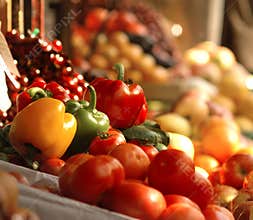 Fresh vegetables and fruits at the market