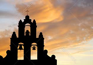 Spanish bell tower silhouette