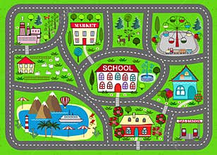 Road play mat for children activity and entertainment