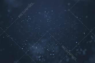 Abstract gradient blue background with bokeh and particles flowing, events festive holiday overlay ready