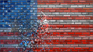 Brick Wall Texas flag with effects