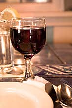 Red wine glass