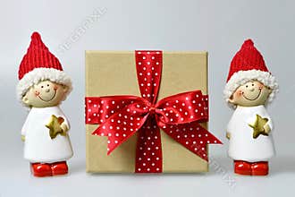 Christmas gift and Christmas elves