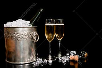 Ice bucket and champagne