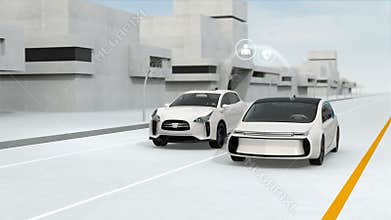 Connected cars and autonomous cars concept