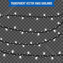 Abstract creative christmas garland light isolated on background. template. Vector illustration clipart art for Xmas holiday decor