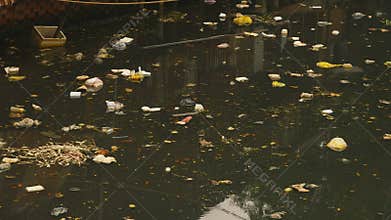 Dirty sewer in city asia