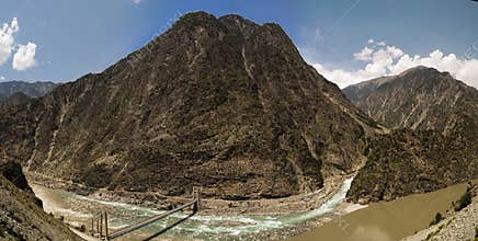 Confluence of Kondia and Indus rivers, Gilgit-Baltistan Pakistan