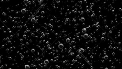 Beautiful Water Bubbles Rising Up. Loopable 3d Animation of Sparkling Water on White and Black Backgrounds. HD 1080