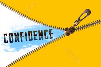 Confidence word under zipper
