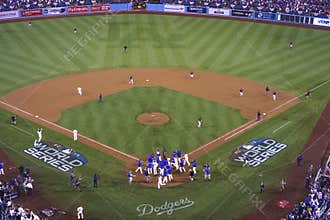 OCTOBER 26, 2018 - LOS ANGELES, CALIFORNIA, USA - DODGER STADIUM: LA Dodgers defeat Boston Red Sox 3-2 in game 3, the longest game