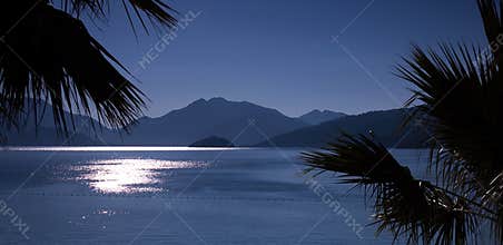 Panorama of gulf sunrise