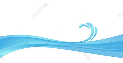 Tsunami Illustration. Blue Water Wave Splash Vector