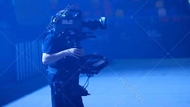 Steadicam man working on stage