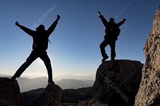 Peak mountaineering climb
