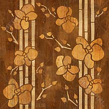 Decorative Orchid - Interior wallpaper - wooden structure