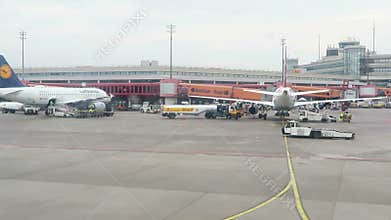 Tegel, Berlin / GERMANY May 13: Air Berlin Airplane starting the fly. leaving airport Tegel Berlin Germany