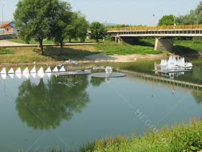 Prijedor, Sana river, Bridge, Art
