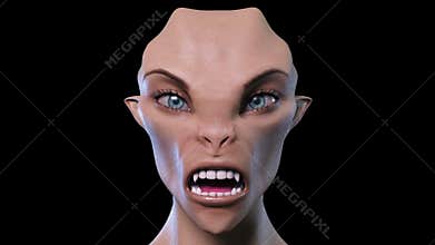 3D Animation of a morphing female Face