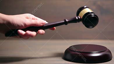 Closeup of Wooden Courtroom Gavel