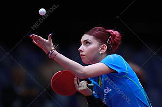SZOCS Bernadette Cynthia from Romania on serve
