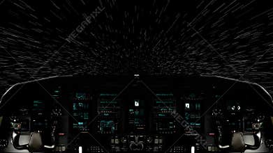 Traveling Inside a Spaceship Cockpit Moving in Light Speed