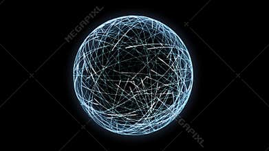 4K light particles orbiting in a spherical formation