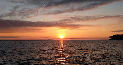 Morning Sun, Lake Michigan horizon in Chicago.