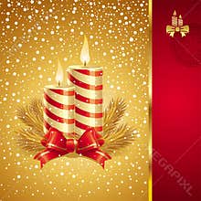 Christmas card with holidays candles