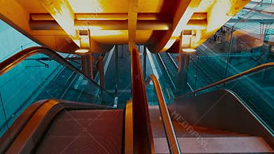 4K UHD video of a automatic escalators from station of Bern.
