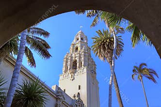 California Tower overlooking Balboa Park in San Diego