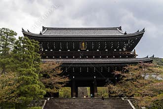 The Sanmon, colossal main gate entrance to the Chion-in Temple in Kyoto, Japan