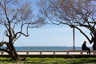 Seafront Promenade in Early Spring in Grado