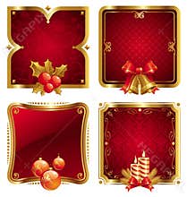 Christmas & new year's luxury golden frames