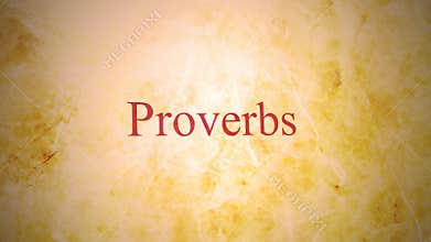Books of the old testament in the bible series - Proverbs
