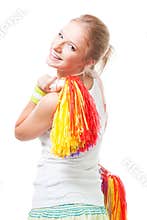 Positive smile woman cheer leader