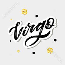 Virgo lettering Calligraphy Brush Text horoscope Zodiac sign