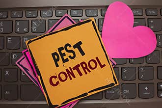 Word writing text Pest Control. Business concept for Killing destructive insects that attacks crops and livestock Papers Romantic