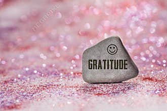 Gratitude engrave on stone