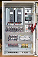 Electrical Cabinet with frequency converters, controller, circuit breaker