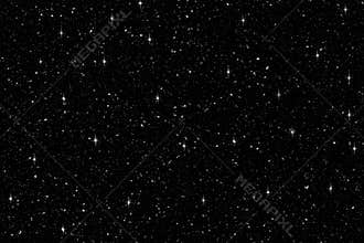 Falling snow with shine glitter on black background. Winter background in pure dark. Heavy snow.