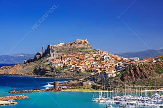 Beautiful view of Castelsardo town, Sardinia island, Italy.