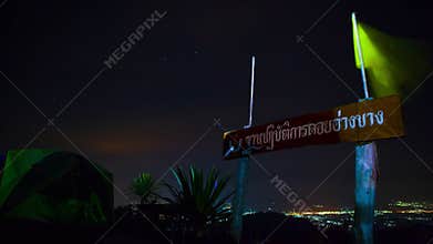Night timelapse of doi angkhang one of most poplar winter traveling destination in chiangmai thailand