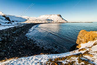 Olafsvik view during winter snow